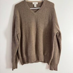 Men's Dorce 100% Cashmere V-Neck Sweater – Dark Tan, Size Large